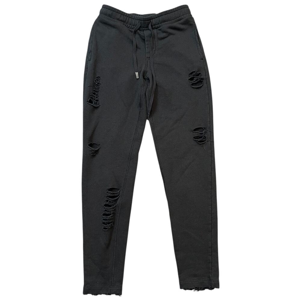 ALO Yoga Black Distressed Straight Leg Jumpsuit Pants